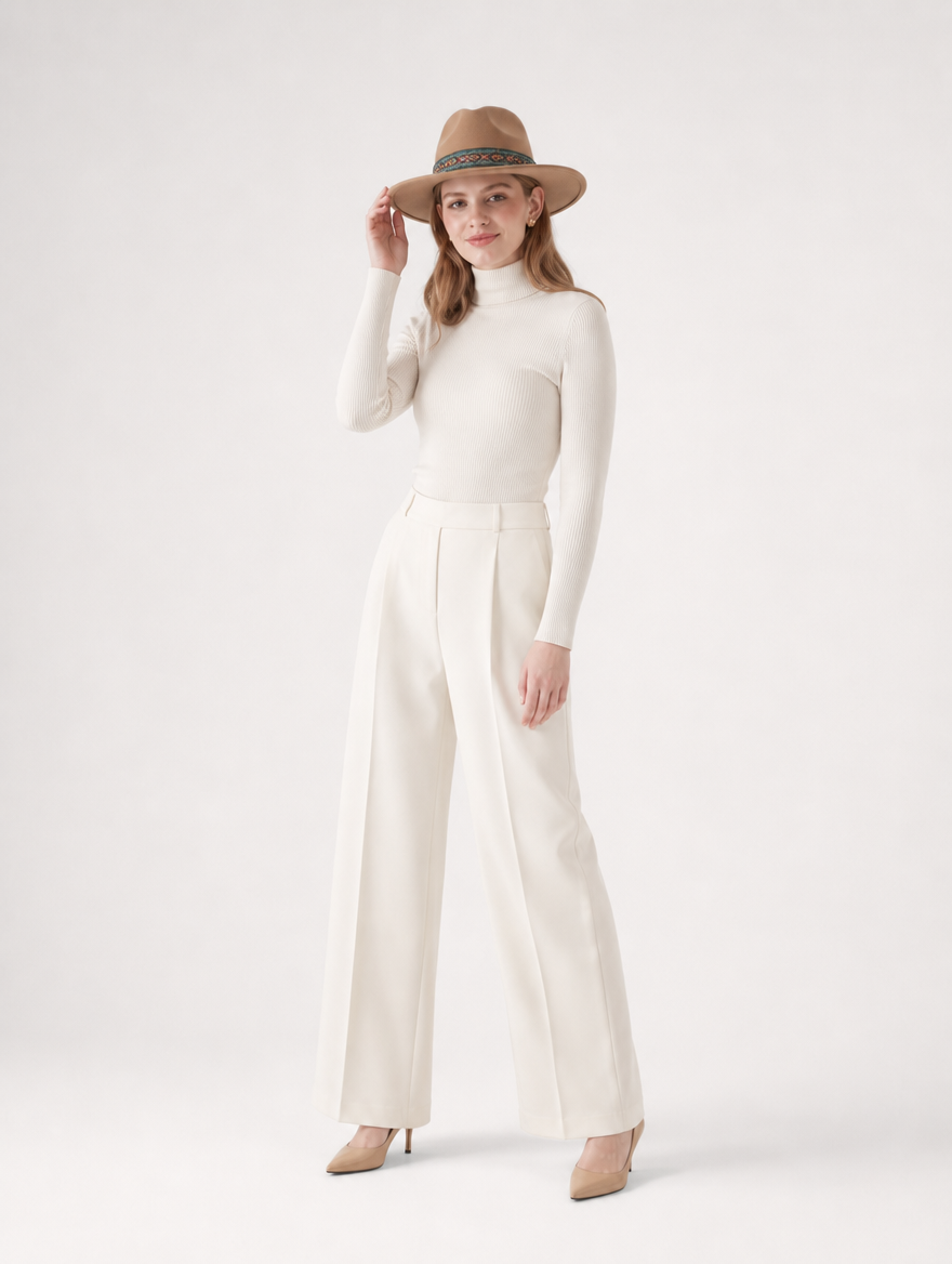 Waylla sombrero beige - tres cuartos