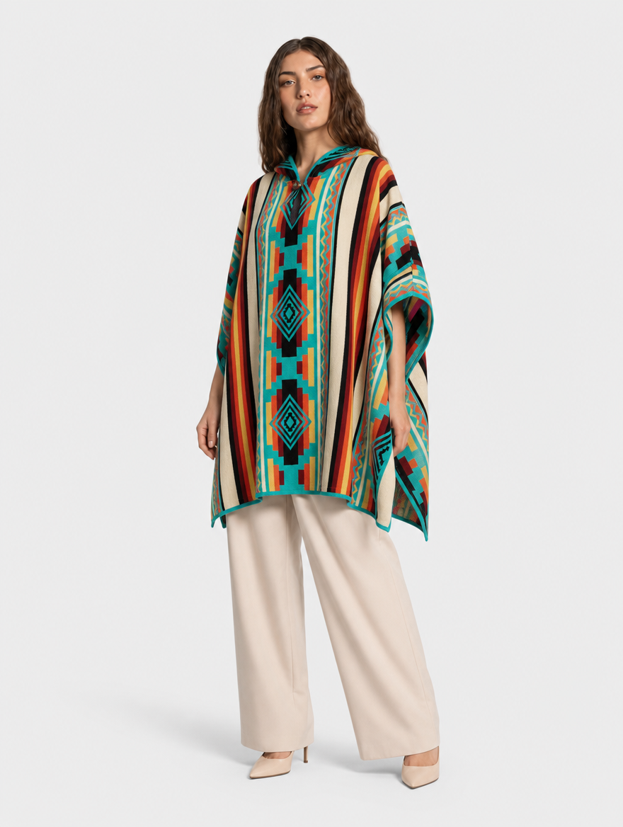 APU ruana con capucha unisex - mujer, tres cuartos