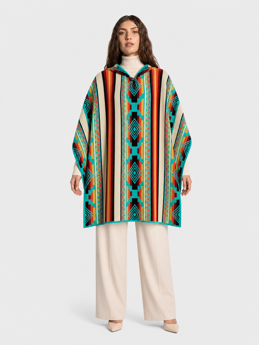 APU ruana con capucha unisex - mujer, frontal