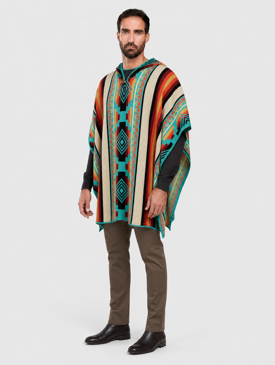 APU ruana con capucha unisex - hombre, tres cuartos