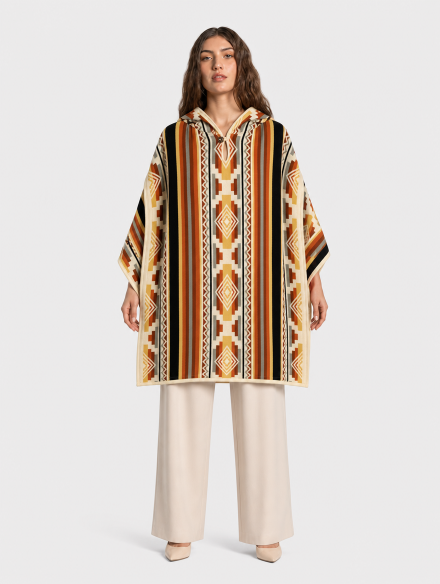 RUMI ruana con capucha unisex - mujer, frontal