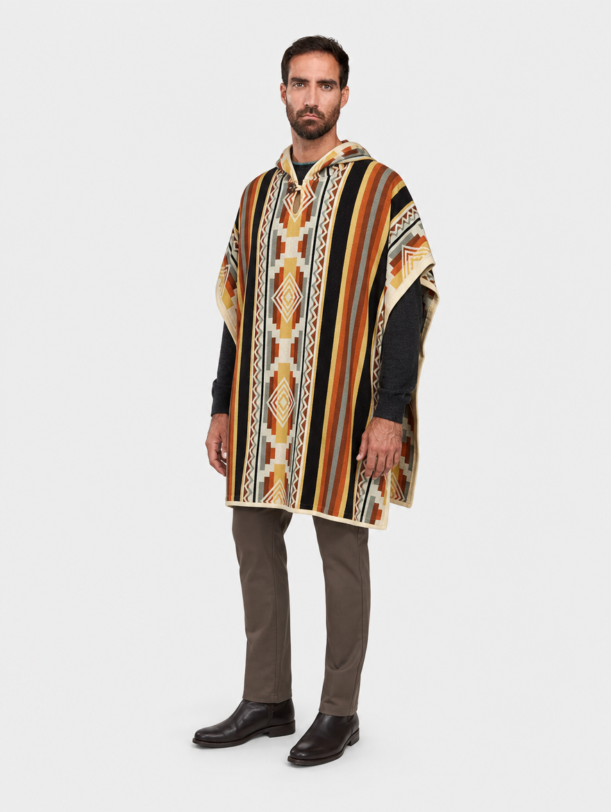RUMI ruana con capucha unisex - hombre, tres cuartos