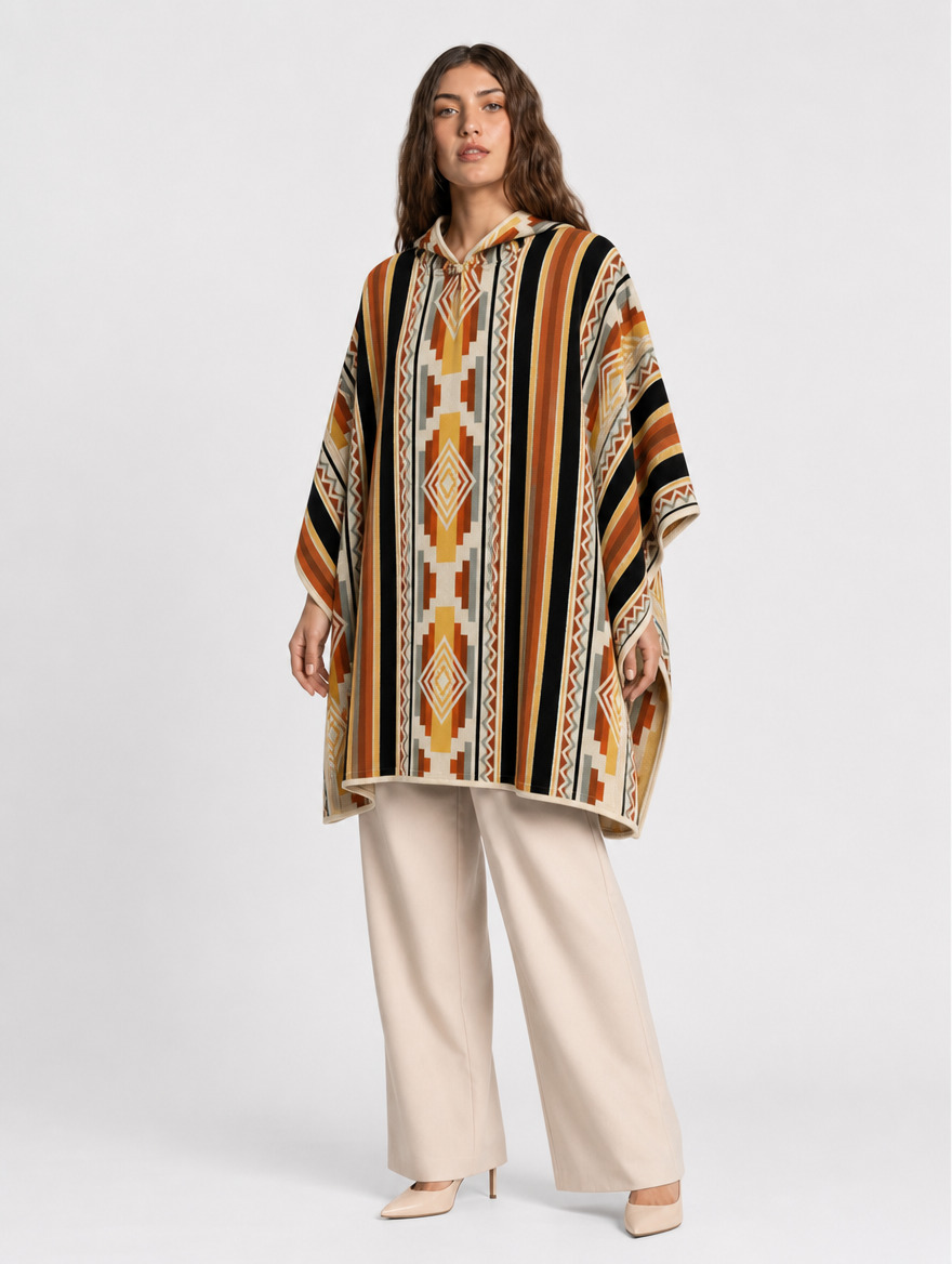 RUMI ruana con capucha unisex - mujer, tres cuartos