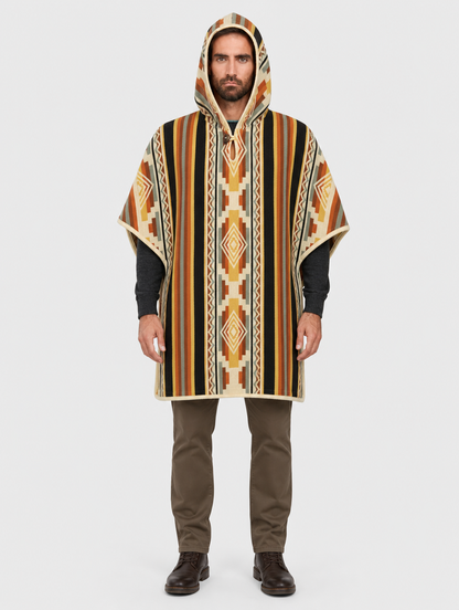 RUMI ruana con capucha unisex - hombre con la capucha puesta
