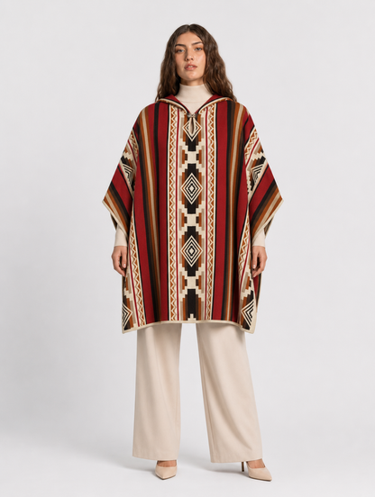 WAYRA ruana con capucha unisex - mujer, frontal