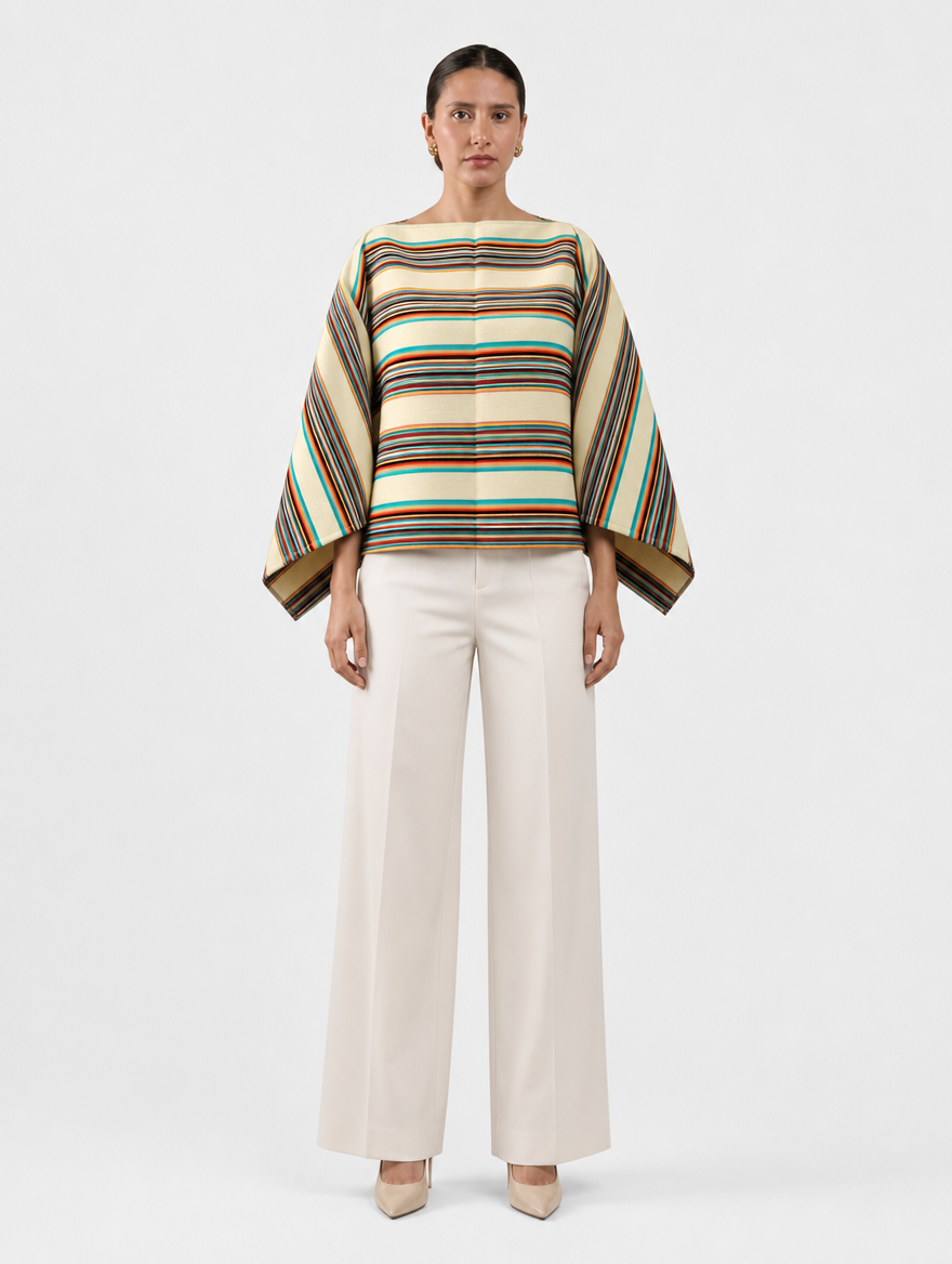 CHUMPI poncho blusa - cuello barco, frontal