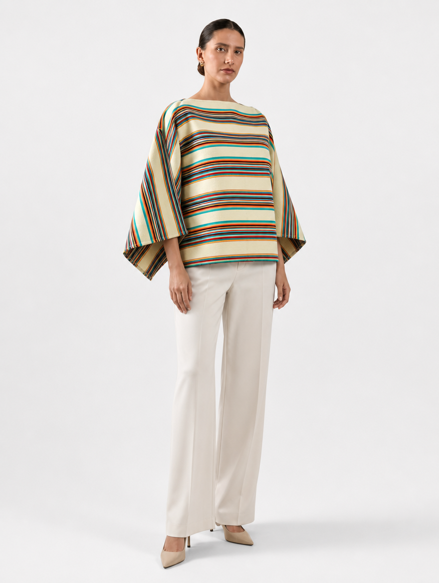 CHUMPI poncho blusa - cuello barco, tres cuartos