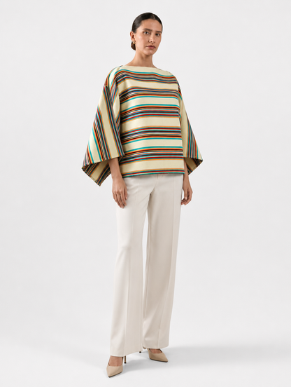 CHUMPI poncho blusa - cuello barco, tres cuartos